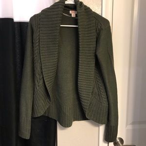 Olive cardigan sweater